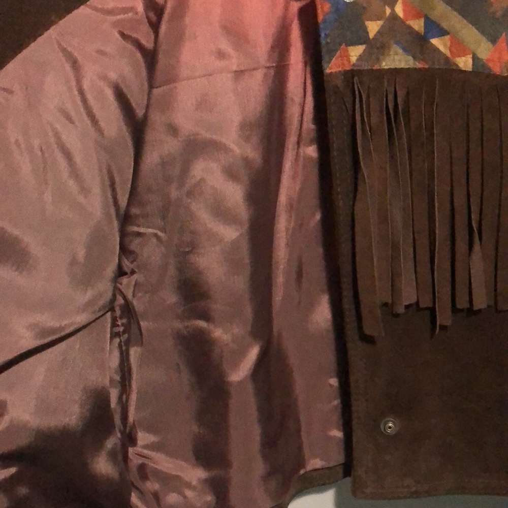 Vintage Suede Leather Aztec Navajo fringe crop jacket - Picture 8 of 12